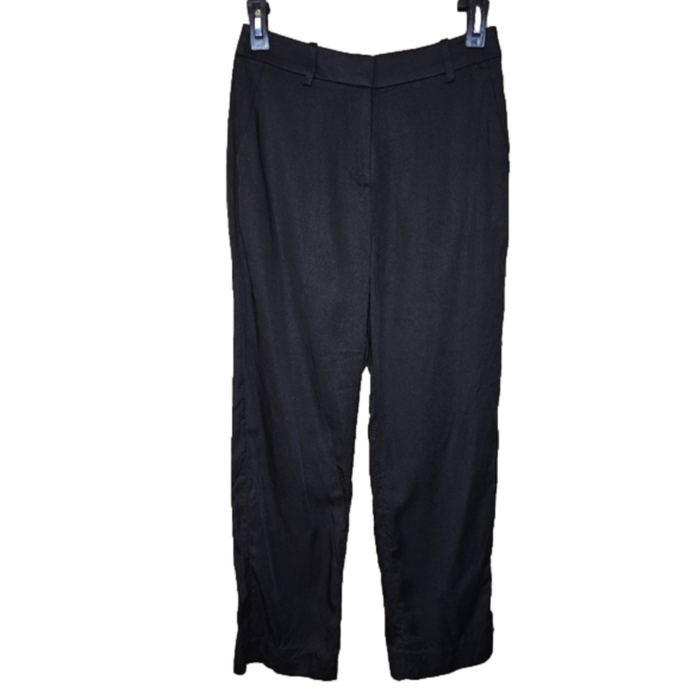 J.Crew 100% Lyocell black trouser pants Size 0 Petite